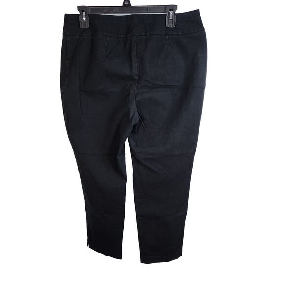 Chico's Fabulously Slimming Womens Ankle Pants Size 1.5 Medium 10 Pull On Black - Picture 2 of 9